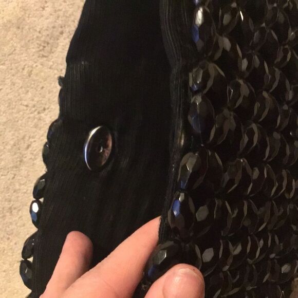 Vintage 1960s Made in Italy Black Beaded Clutch